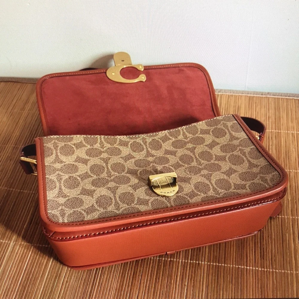 Coach Studio Shoulder Bag In Signature Canvas Brass/Tan/Rust - Picture 6 of 6